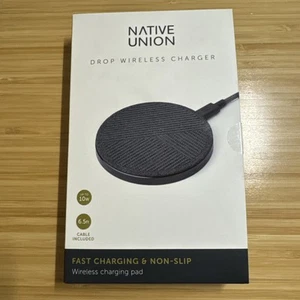 Native Union Drop Fast Charging 10W Qi Wireless Charger with 6.5ft Cable Gray - Picture 1 of 5
