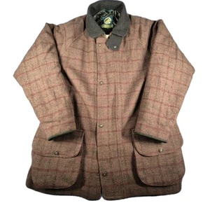 Oxford Blue 2xl Men's Tweed Brown Hunting Field  Waterproof Overcoat Jacket - Picture 1 of 18