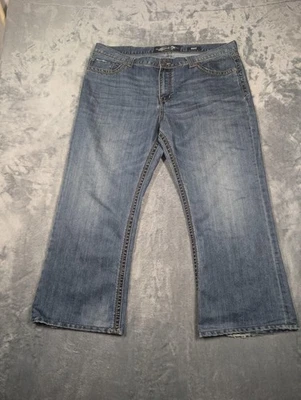 Jeans Seven7 Para Hombres 40x32 Azul Lavado Claro Bootcut Denim Solapa Bolsillos Traseros Foto 1 de 4