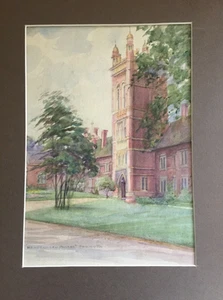 Handsworth College Watercolour Painting 1940 Friar Rd Signed BB Mounted Art - Picture 1 of 7