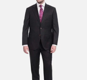 2024 JACK VICTOR Powell Black Tonal Stripe Full Suit 50 PR - Picture 1 of 9