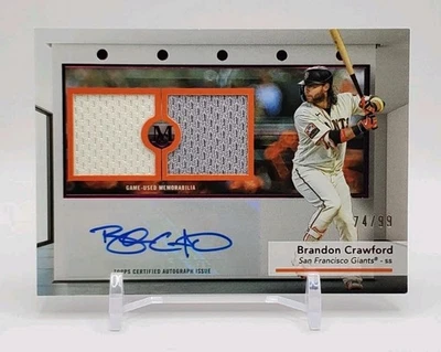 2024 Topps Museum Collection Brandon Crawford #SWDRA-BC Dual Relic Auto /99 - Image 1 of 2
