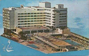 di Lido Hotel Lincoln Road Miami Florida Air Conditioned Vintage Postcard - Picture 1 of 2