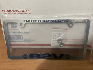 B2V  LICENSE Plate BAKER TO VEGAS CHROME LICENSE Plate Frame B2V LAPD CHP SHERIF