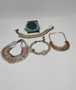 Unbranded 5x Bundle Collar Necklace Multicoloured Used F2 - Picture 1 of 16
