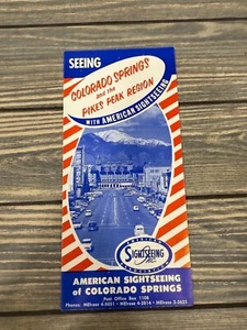 Vintage Colorado Springs Pikes Peak Region Sightseeing Brochure By American Sigh - Picture 1 of 4