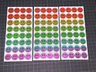(96) Hallamrk Rainbow Smiley Face Any Occasion Circle Stickers *FREE US SHIP*