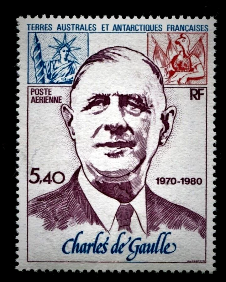 TERRITORIO FRANCÉS DEL SUR Y LA ANTÁRTIDA SCOTT # C60 MNH CHARLES DE GAULLE Foto 1 de 1
