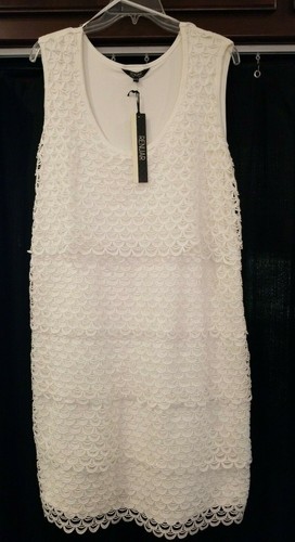 OFF WHITE NWT Renuar Womens XL Sleeveless Lace Layered Front Dress Off White XL R4150L 56S