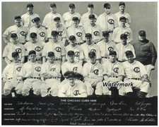 MLB 1935 Chicago Cubs Team Picture Facsimile Autograph B & W 8 X 10 Photo