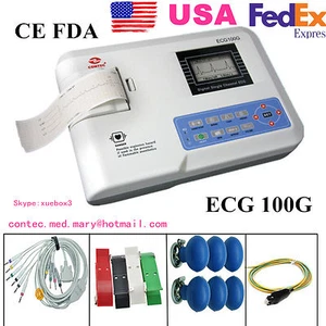 CONTEC Digital 1 Channel 12 lead ECG Machine EKG Electrocardiograph FDA US - Picture 1 of 12