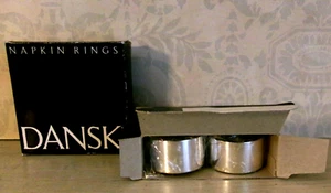 MCM ~ 8 DANSK Serviettenringe versilbert ~ Mid Century Modern ~ Neu im Karton - Bild 1 von 5