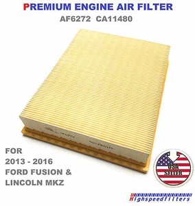 AF6272 PREMIUM ENGINE AIR FILTER For Ford GT Edge Fusion Lincoln MKZ MKX CA11480 - Foto 1 di 1