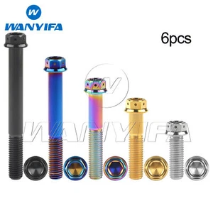 6pcs Titanium Bolt M10 Pitch1.25/1.5mm Flange with Holes Hex Head Ti Gr5 Screws - Picture 1 of 11