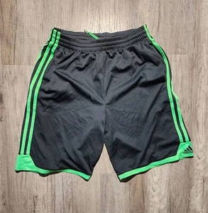 Adidas Dark Grey And Neon Green Youth Large Shorts - Picture 1 of 3