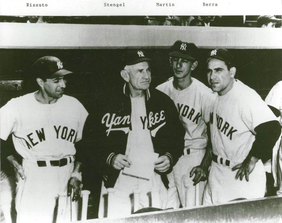 RIZZUTO STENGEL MARTIN BERRA 8X10 PHOTO NEW YORK YANKEES NY BASEBALL MLB PICTURE - Image 1 of 1
