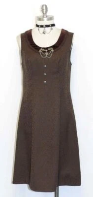 S 6 / винтажный 50-х коричневый шерсти немецких женщин Октоберфест DIRNDL джемпер платье - Изображение 1 из 4