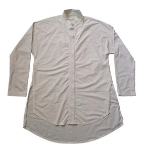Aday Something Borrowed Shirt Womens M Ivory Tunic Long Sleeve Mandarin Collar - Picture 1 of 14