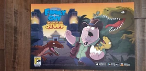 2018 SDCC COMIC CON FOX POSTER FAMILY GUY THE QUEST FOR STUFF DINOSAURS PETER - Picture 1 of 1