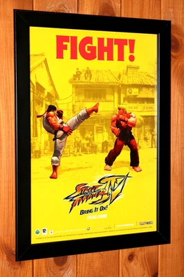 2009 Street Fighter IV 4 PS3 Xbox 360 Rare Promo Small Poster / Ad Page Framed - Image 1 of 4
