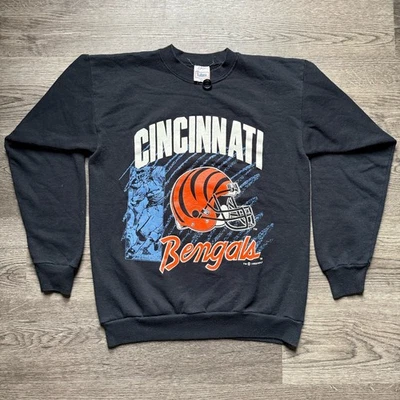 SUDADERA VINTAGE 1992 CINCINNATI BENGALS CUELLO REDONDO TULTEX HECHA EN EE. UU. L Foto 1 de 4