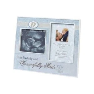 Lillian Rose Wonderfully Made Light Blue Resin Ultrasound Frame 9" x 7" Boy - Picture 1 of 2