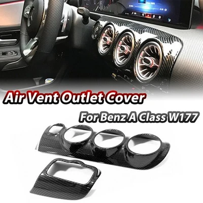 Carbon Fiber Look Air Vent Outlet Cover for Mercedes-Benz A Class W177 2019-2022 - Image 1 of 4