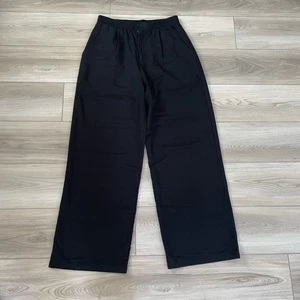 Cider Women Black Elastic Waist Button Pleated Trouser Pants Size XL - Picture 1 of 4