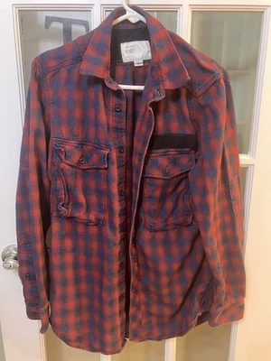 G Star Raw Original Button Up Shirt Mens M Red Blue Long Sleeve White - Image 1 of 4