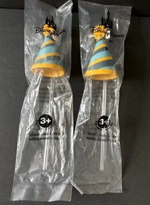 2 Disney Parks Mickey Mouse 90th Happy Birthday Party Hat Replacement Straw NEW - Picture 1 of 7