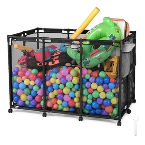 48"x30"x34" Mesh Pool Storage Bin Rolling Cart Swimming Pool Toys Pool Beach - Picture 1 of 10