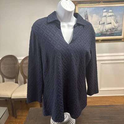 Top Pullover J. McLaughlin Manga Larga - Azul - Aspecto Edredón - Peso Medio Foto 1 de 4