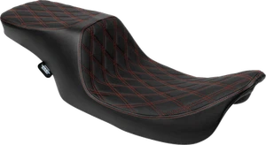 DRAG SPECIALTIES SEATS Predator 2-Up Seat - Vinyl - Double Diamond - Red - Picture 1 of 2