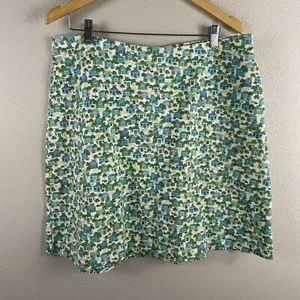 J. Jill Womens L Aegean Beach House Palm Tree Knit Pull On Skirt - Picture 1 of 4