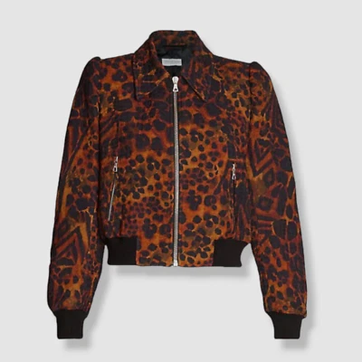$1760 Dries Van Noten Men's Brown Vordal Printed Balloon-Sleeve Jacket Size L - Image 1 of 4