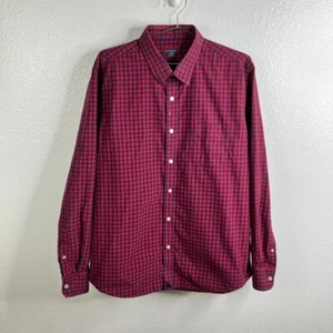 Untuckit Rosso Plaid Slim Fit Bottoni Taglia XL Cotone Ufficio Preppy DIFETTOSO - Foto 1 di 6