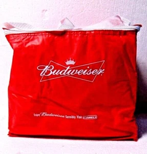 Budweiser Bolso Refrigerador Aislado Rojo/Blanco Correa para el Hombro 10" x8" x7" (25x20x18cm) - Imagen 1 de 9