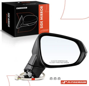 Black Passenger Manual Folding Mirror w/ 12-pin for Lexus NX200t NX300 NX300h - Bild 1 von 8