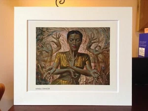 ORIGINAL RARE Tretchikoff Hindu Dancer 1969 - Vintage Mounted Art Print - Picture 1 of 1