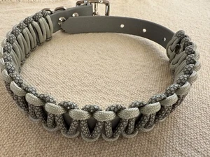 Biothane Halsband mit Paracord, grau, Halsumfang 34,5/40 cm ca - Bild 1 von 5