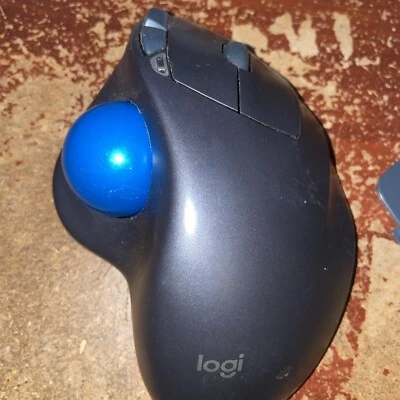 Logitech M570 Wireless Trackball Ergonomic Mouse Blue Ball with Receiver Dongle - Image 1 of 2
