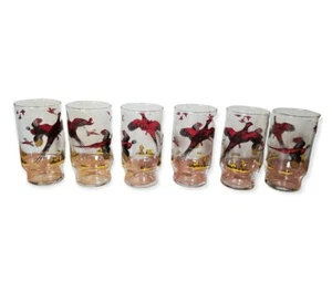 Juego de 6 vasos vintage de faisán pájaro highball mediados de siglo artículos de bar - Imagen 1 de 5