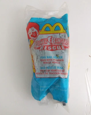 New Vintage 2000 Power Rangers #6 Rescue Bots Pink Rail Rescue McDonald's Toy - Image 1 of 3