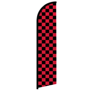 Schwarz & rot kariert volle Kurve windlos Swooper Flagge Racing - Bild 1 von 2