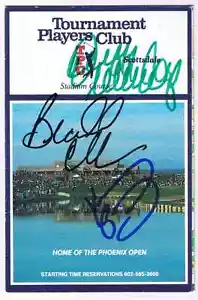 Duffy Waldorf Kenny Perry Brandel Chamblee GOLF Autographed Score card - Picture 1 of 3