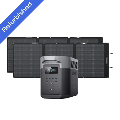 Central Eléctrica EcoFlow DELTA 2 Max 2048Wh + 2*Nextgen 160W Certificada Reacondicionada Foto 1 de 4