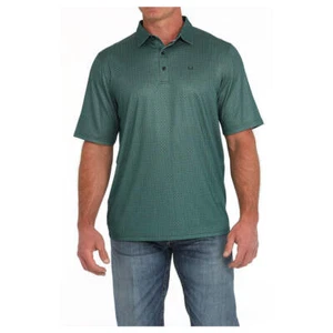 MTK1863042 Cinch Hombre ArenaFlex Polo - Estampado Turquesa NUEVO - Imagen 1 de 7