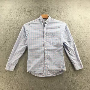 J Crew Button Down Shirt Mens XS Blue Pink Cotton Gingham Pattern Long Sleeve - Imagen 1 de 15