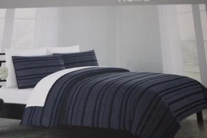 NICOLE MILLER HOME FULL/QUEEN DUVET COVER & SHAMS SET - BLUE/WHITE  - NEW - 3PC - Picture 1 of 1