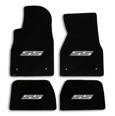 1993-2002 Chevrolet Camaro 4pc Black Carpet Floor Mats with Silver SS Logo - Image 1 of 4